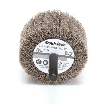 Scotch-Brite™ Cut and Polish Flap Brush, 2 in x 1 in x 1/4 in A MED