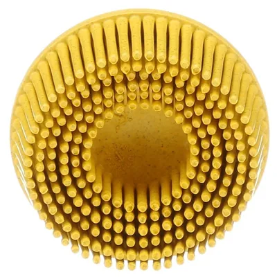 Scotch-Brite™ Roloc™ Bristle Disc, RD-ZB, 80, TR, Yellow, 2 in x 5/8 in, Tapered