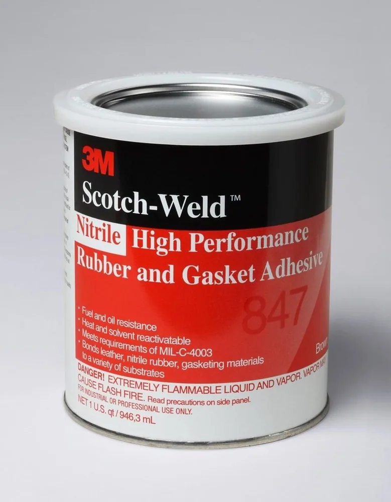 3M™ Nitrile High Performance Rubber and Gasket Adhesive 847, Brown, 1 Quart