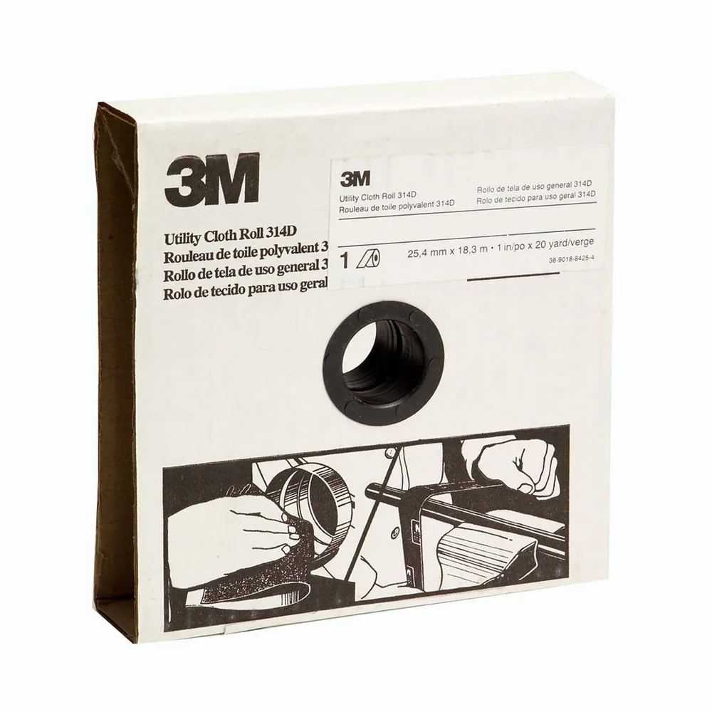 Rollo de Tela Utilitaria 3M™ 314D, P120 J-weight, 1 in x 20 yd