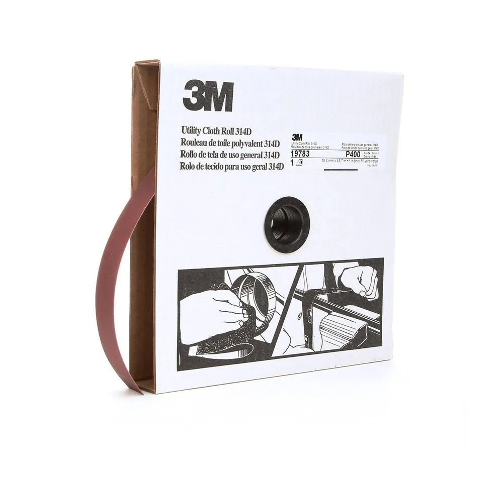 Rollo de Tela Utilitaria 3M™ 314D, P400 J-weight, 1 in x 50 yd