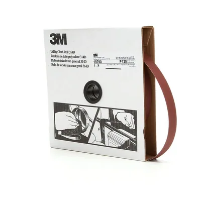 3M™ Utility Cloth Roll 314D, P120 J-weight, 1 in x 50 yd
