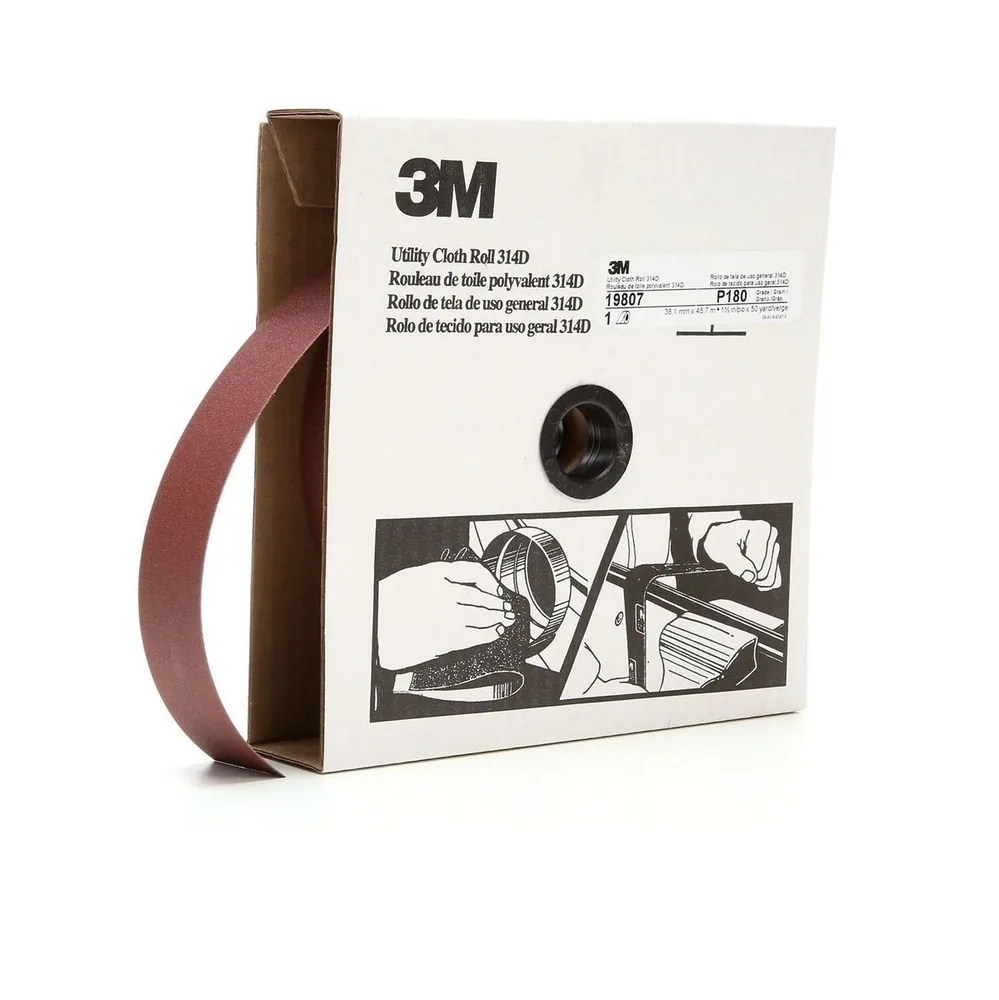 Rollo de Tela Utilitaria 3M™ 314D, P180 J-weight, 1-1/2 in x 50 yd