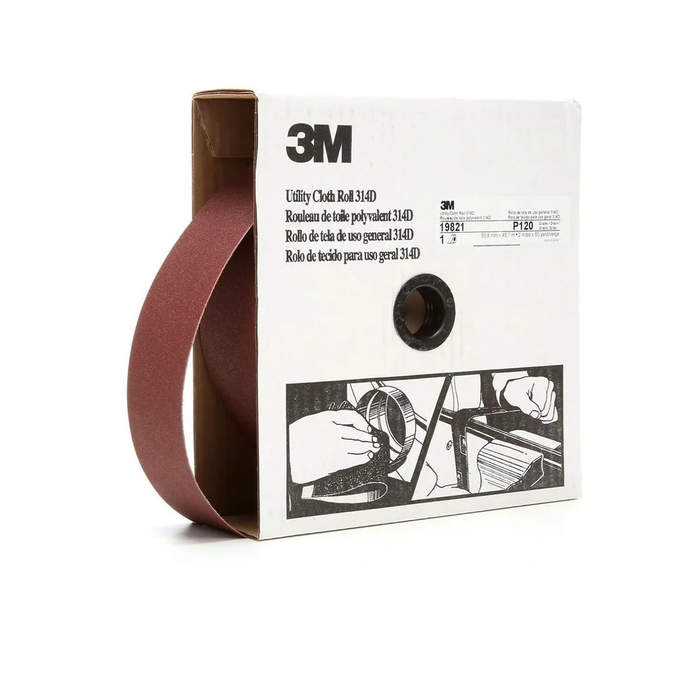 3M™ Utility Cloth Roll 314D, P120 J-weight, 2 in x 50 yd