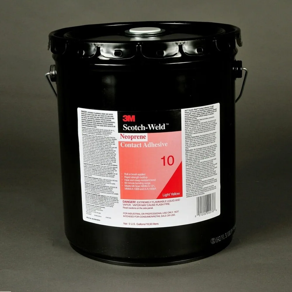 3M™ Adhesivo de Contacto Neopreno 10, Amarillo Claro, 5 Galones con Vertedor (Cubeta)