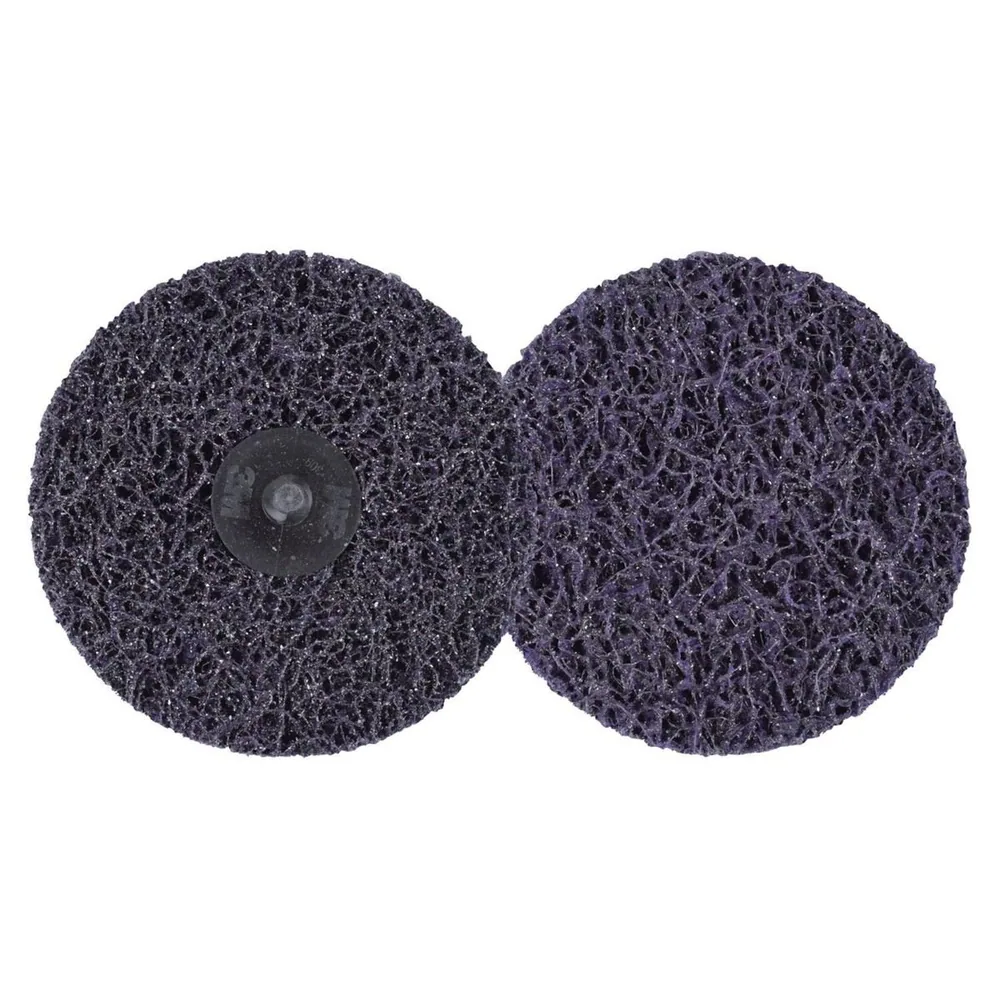 Disco Scotch-Brite™ Roloc™ Limpieza y Remoción XT Pro, XO-DR, SiC Extra Grueso, TR, Púrpura, 4 in, Die Q400BB
