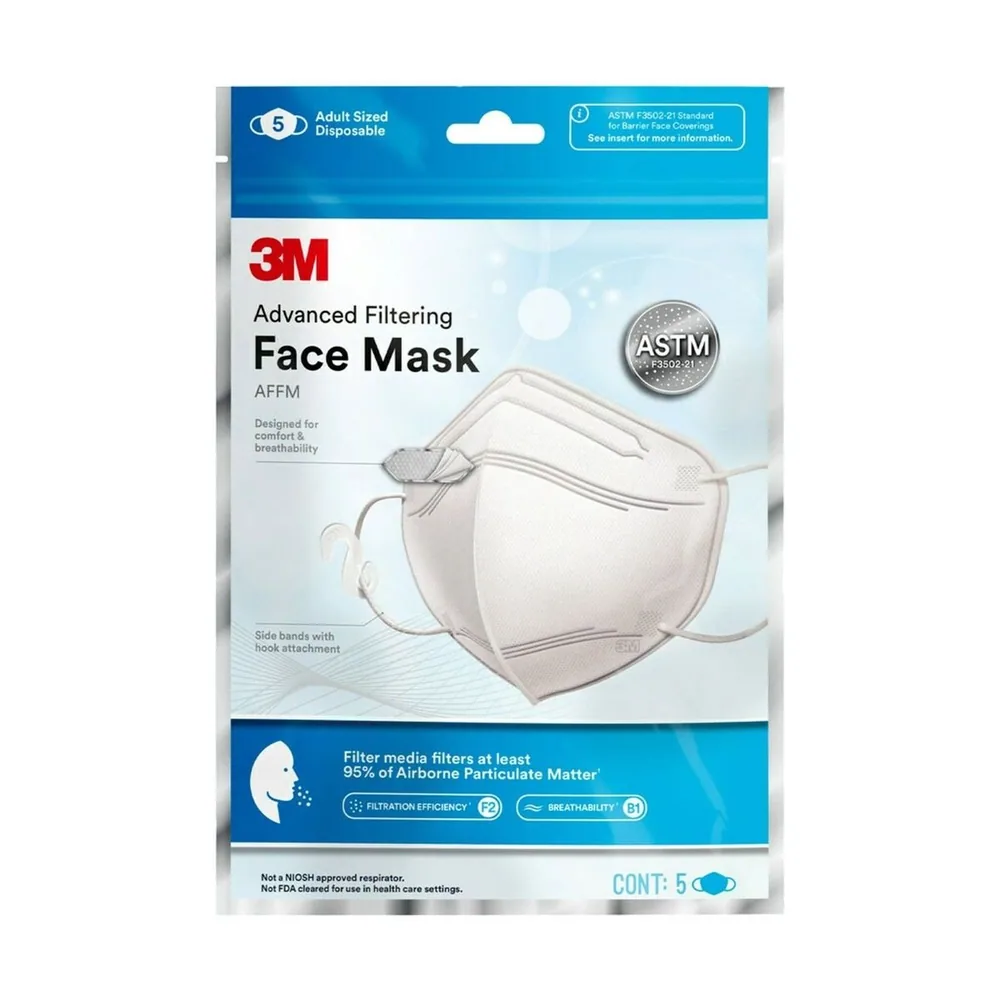 3M™ Máscara de filtrado avanzada, AFFM-5, talla única, paquete de 5