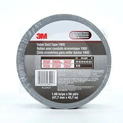 Cinta de Ducto Valor 3M™ 1900, Plateada, 1.88 in x 50 yd, 5.8 mil
