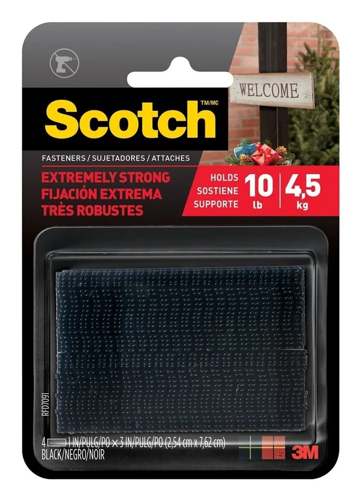 Fijadores Scotch™ Extreme RFD7091, 1 in x 3 in (2.5 cm x 7.6 cm)