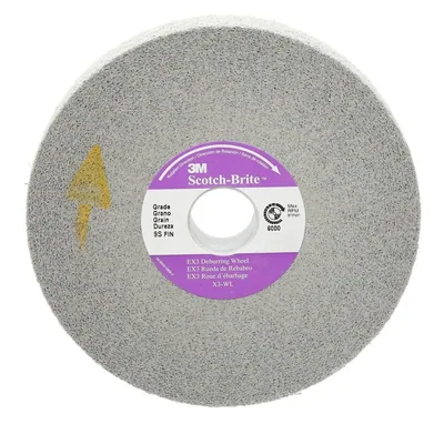 Scotch-Brite™ EX3 Deburring Wheel, 6 in x 1/2 in x 1 in 9S FIN