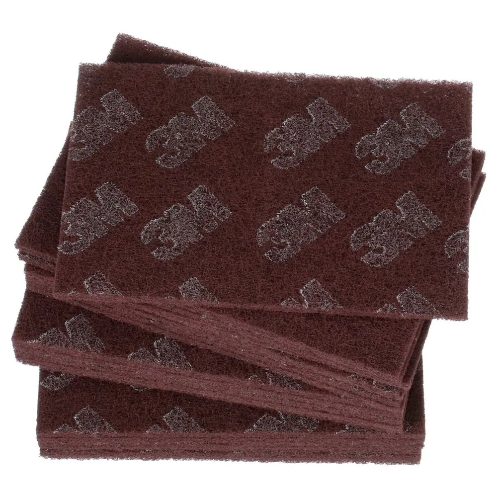Fibra Scotch-Brite™ Manual Producción 8447, HP-HP, A/O Muy Fino, Granate, 6 in x 9 in