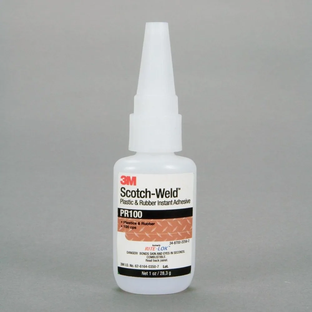Adhesivo de Cianoacrilato para Plástico y Hule 3M™ Scotch-Weld™ PR100, Transparente, 20 Gramos