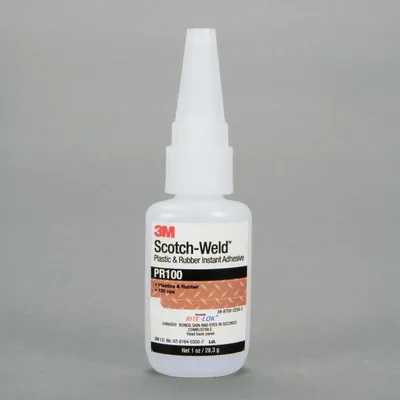Adhesivo de Cianoacrilato para Plástico y Hule 3M™ Scotch-Weld™ PR100, Transparente, 20 Gramos