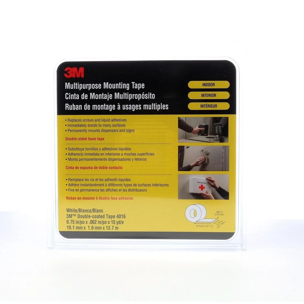 3M™ Cinta de Montaje Multiusos 4016, Blanco Roto, 3/4 in x 15 yd, 62 mil
