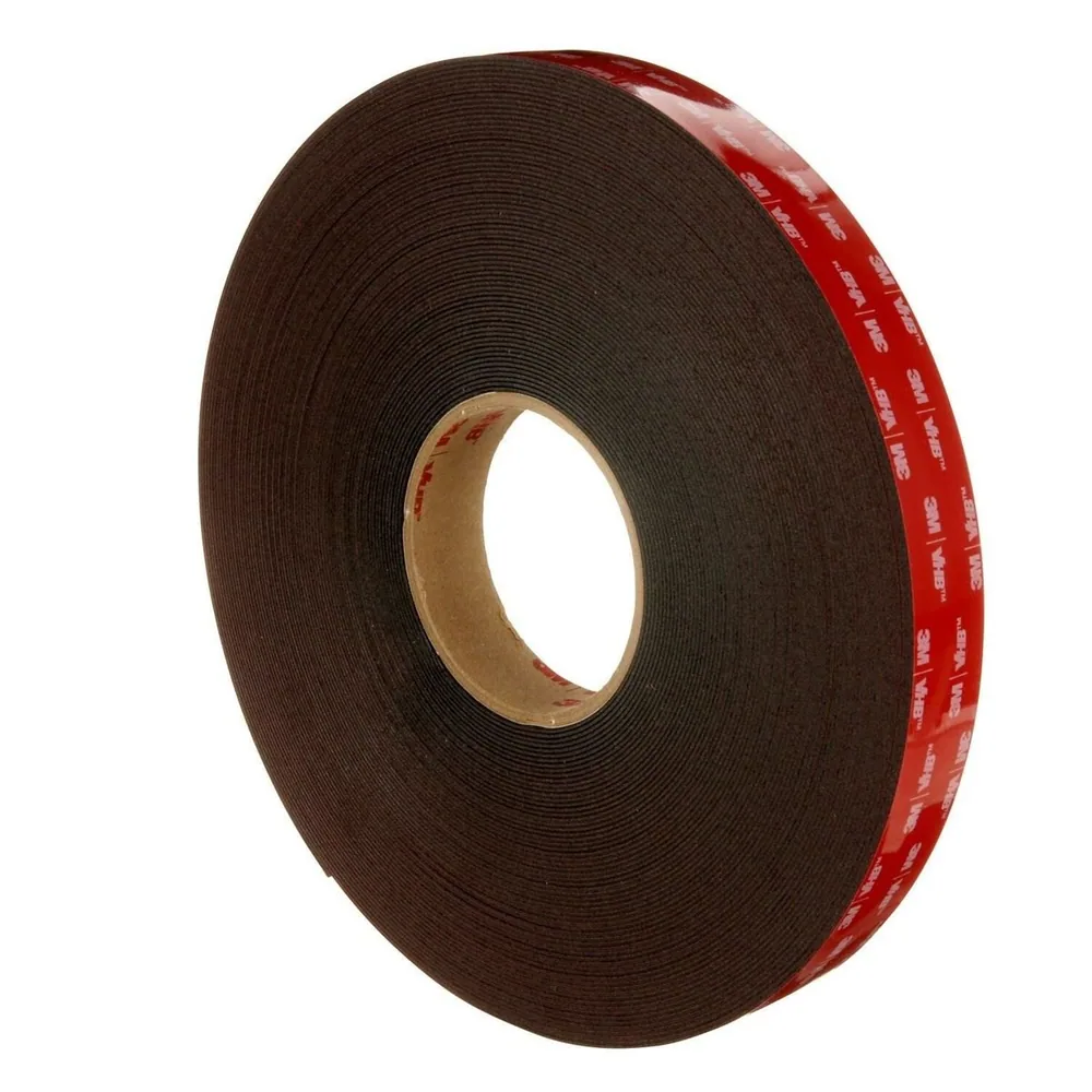 Cinta VHB™ 3M™ 4979F, Negro, 3/4 in x 36 yd, 62 mil, Revestimiento de película