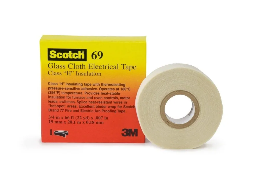 3M™ Cinta Eléctrica de Tela de Vidrio 69, 3/4 in x 36 yd, Blanco
