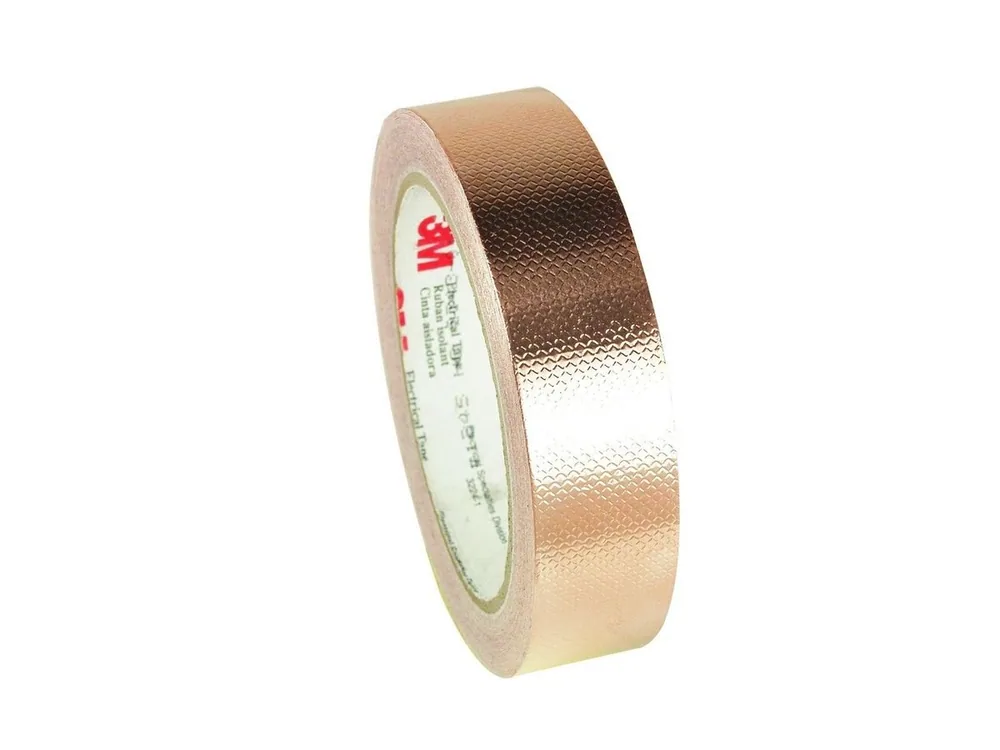 3M™ Embossed Copper Foil EMI Shielding Tape 1245, 1 in x 18 yd, 3 in Paper Core
