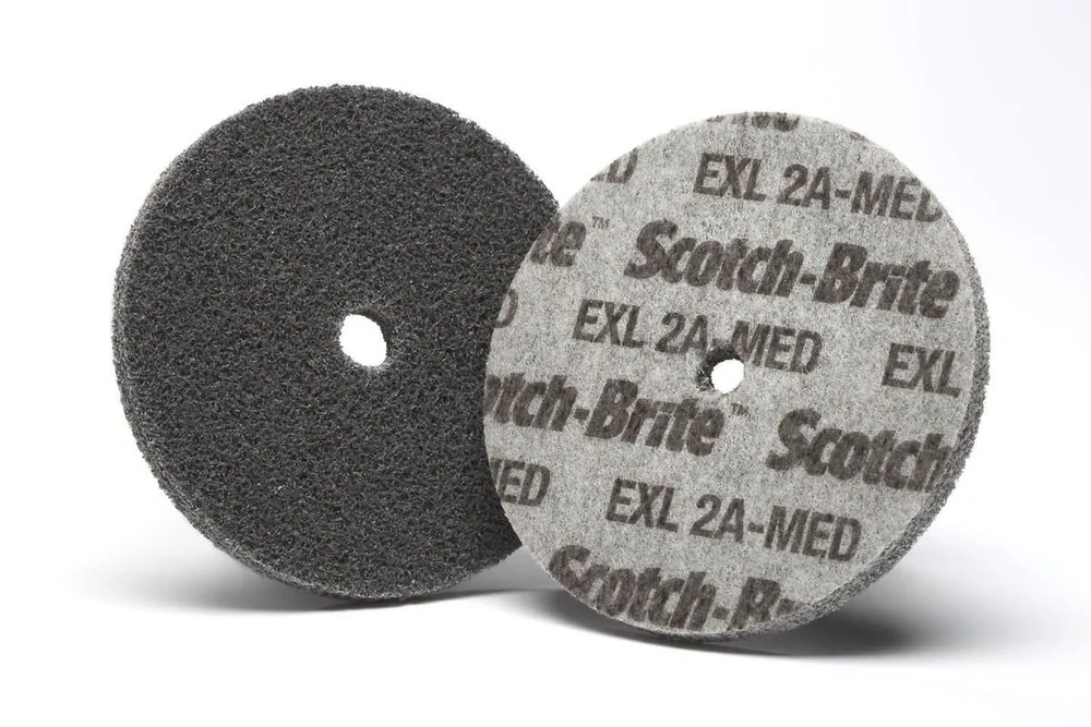 Rueda Unitizada Scotch-Brite™ EXL, XL-UW, 2A Medium, 4 in x 1/4 in x 3/8 in