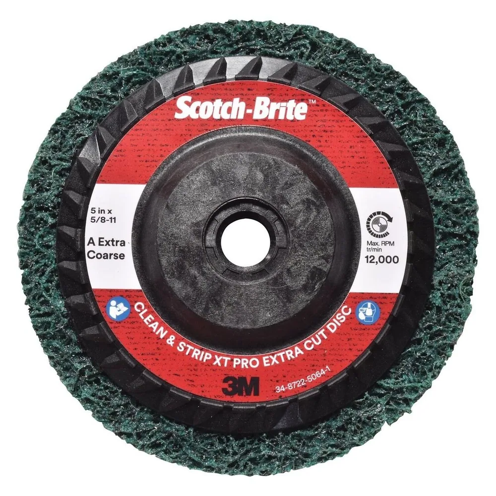 Disco de Corte Extra Scotch-Brite™ Clean and Strip XT Pro, XC-DC, A/O Extra Grueso, Verde, 5 in x 5/8 in-11, Tipo 27