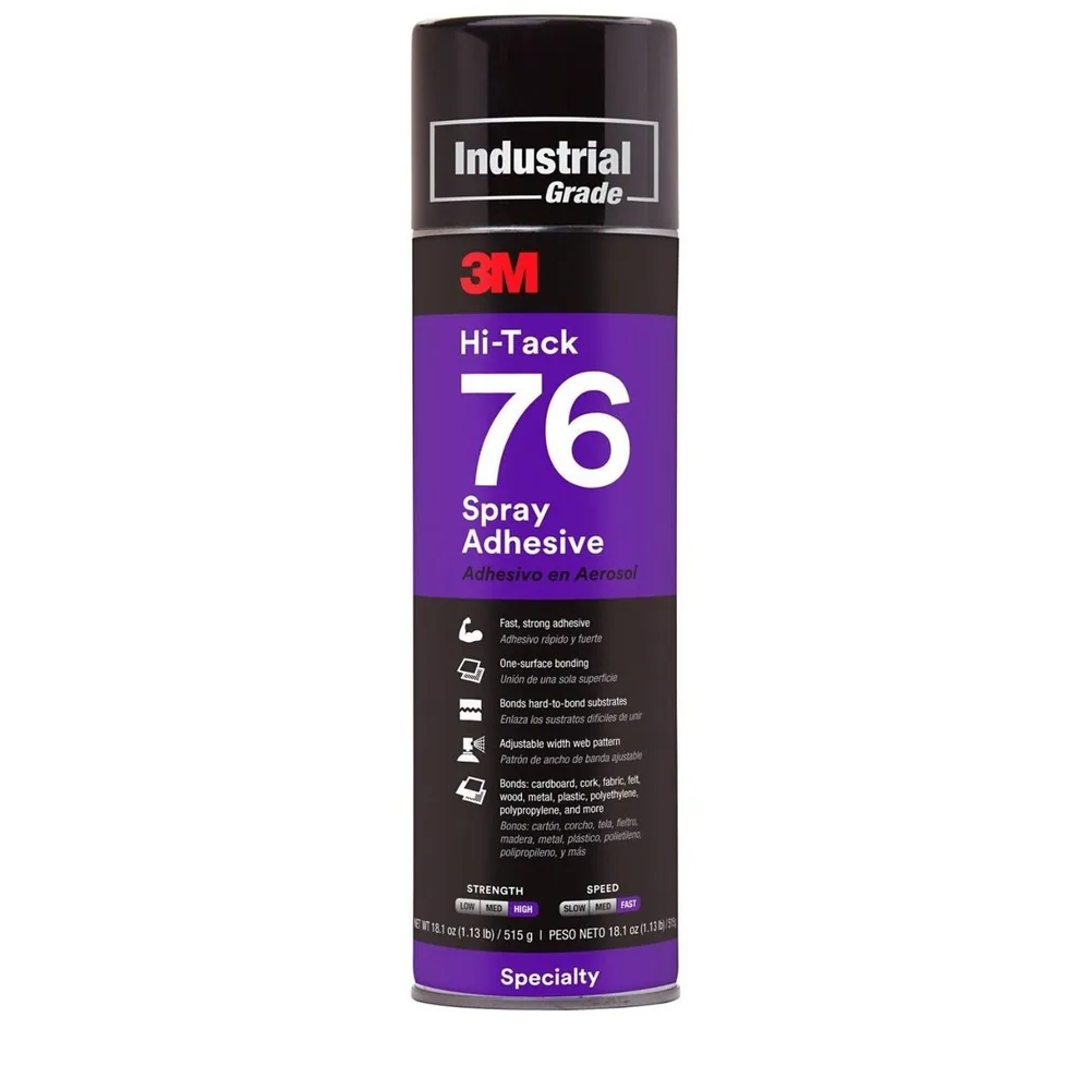 Adhesivo Aerosol de Alto Agarre 3M™ 76, Transparente, Lata de 24 fl oz (Peso Neto 18,1 oz), No se Vende en CA y Otros Estados
