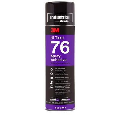 Adhesivo Aerosol de Alto Agarre 3M™ 76, Transparente, Lata de 24 fl oz (Peso Neto 18,1 oz), No se Vende en CA y Otros Estados