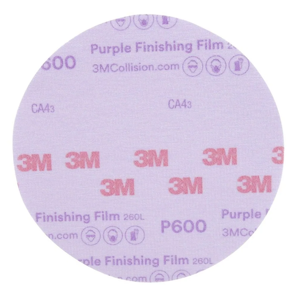 Disco Abrasivo de Película de Acabado Púrpura Hookit™ 3M™ 260L, 30671, 6 in, P600