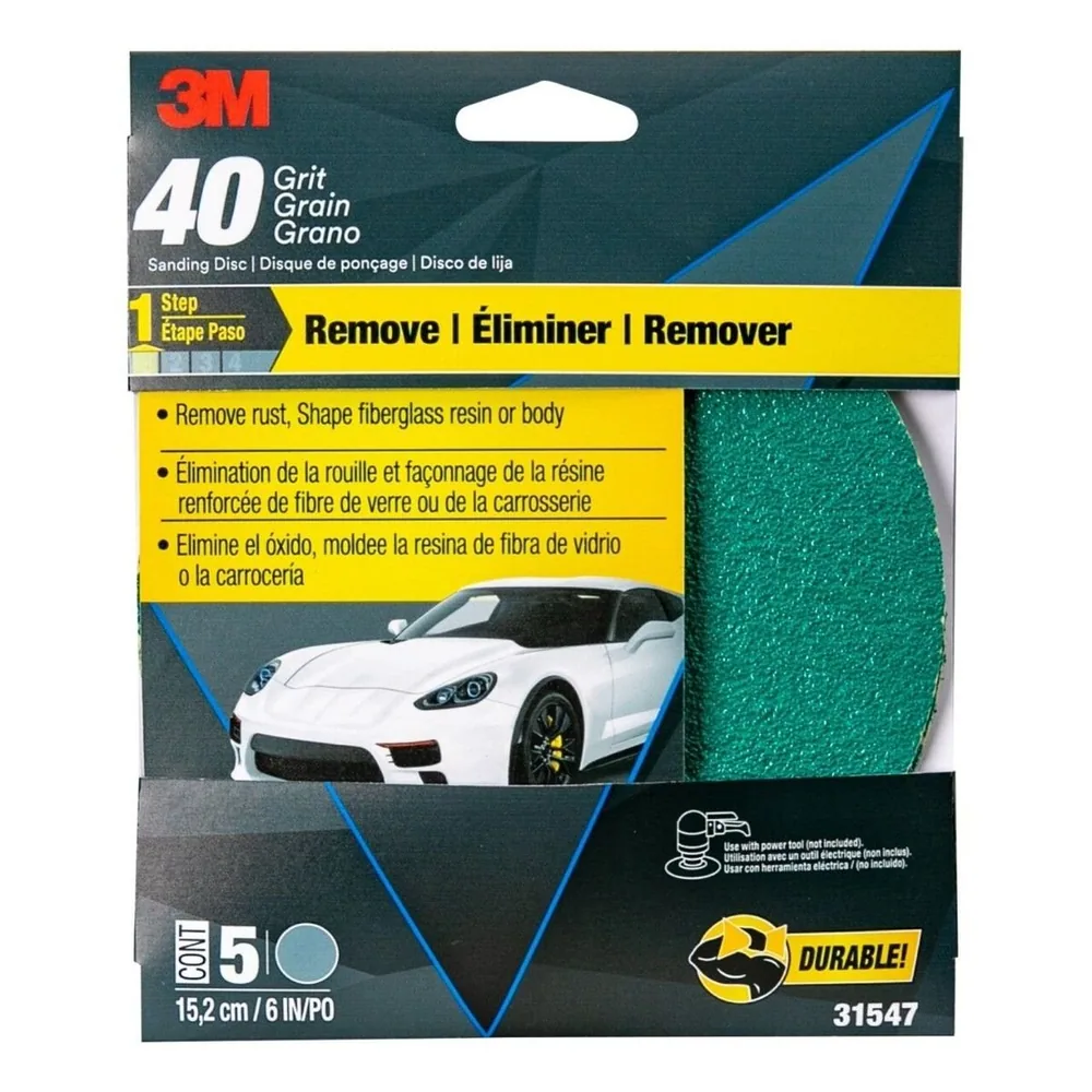 3M™ Green Corps™ Disco de Lija con Adhesivo Stikit™, 31547, 6 in, Grano 40