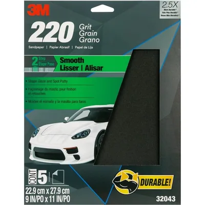 3M™ Wetordry™ Sandpaper, 32043, 9 in x 11 in, 220 grit