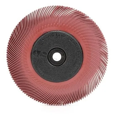 Scotch-Brite™ Radial Bristle Brush, 6 in x 7/16 in x 1 in 220 with Adapter