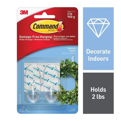 Command™ Medium Clear Hooks 17091CLR-ES