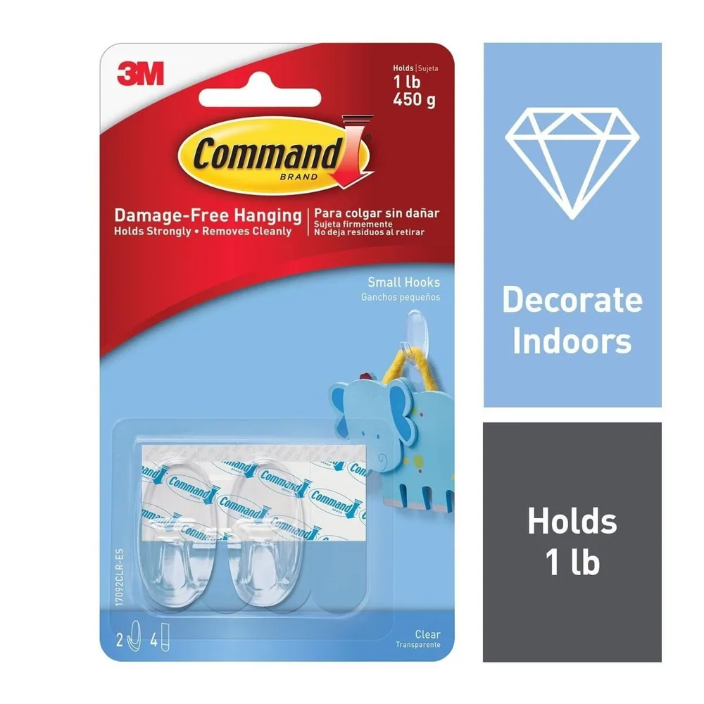 Ganchos Pequeños Transparentes Command™ 17092CLR-ES