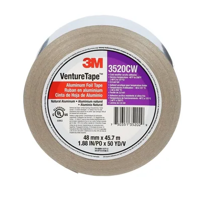 Cinta de Lámina de Aluminio Venture Tape™ 3M™ 3520CW, Plateada, 48 mm x 45.7 m, 3.7 mil