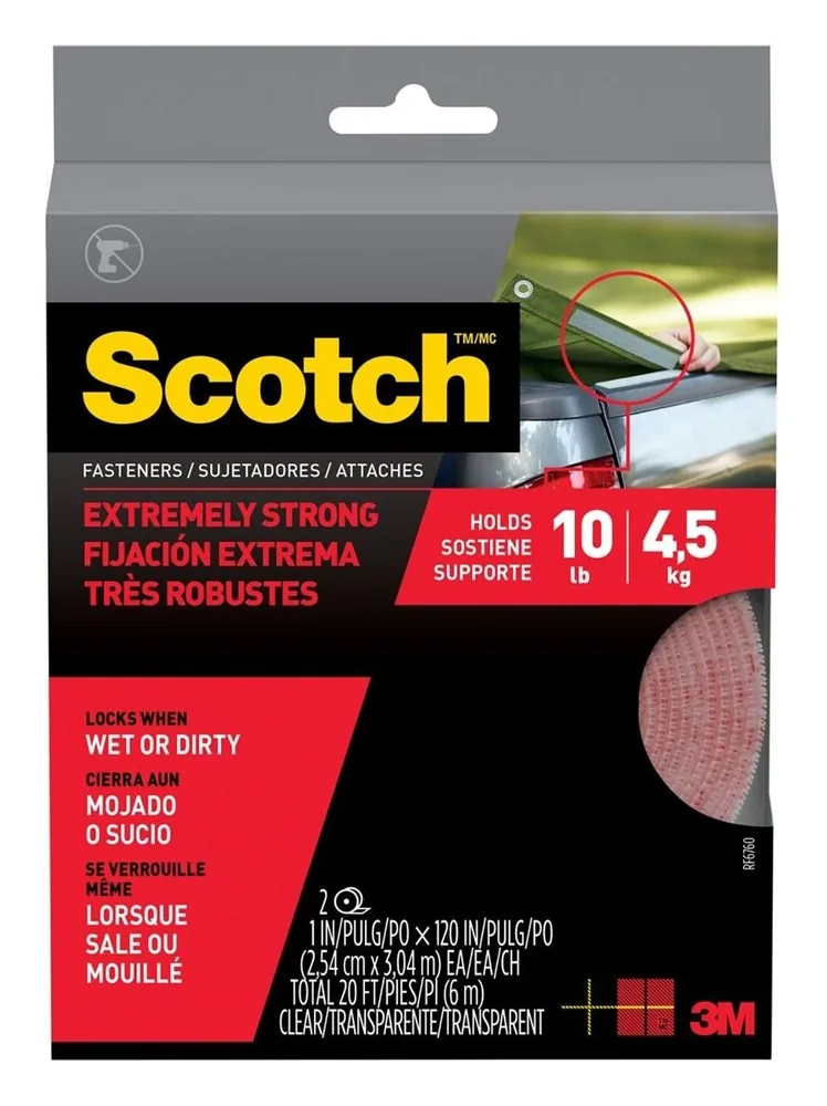 Fijadores Scotch™ Extreme RF6760, Transparente, 1 in x 10 ft (25.4 mm x 3.04 m)