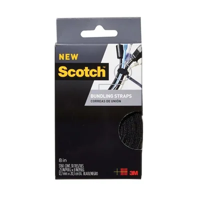 Scotch™ Bundling Straps RF3760,.25 in x 8 in (6,3 mm x 20,3 cm) Black