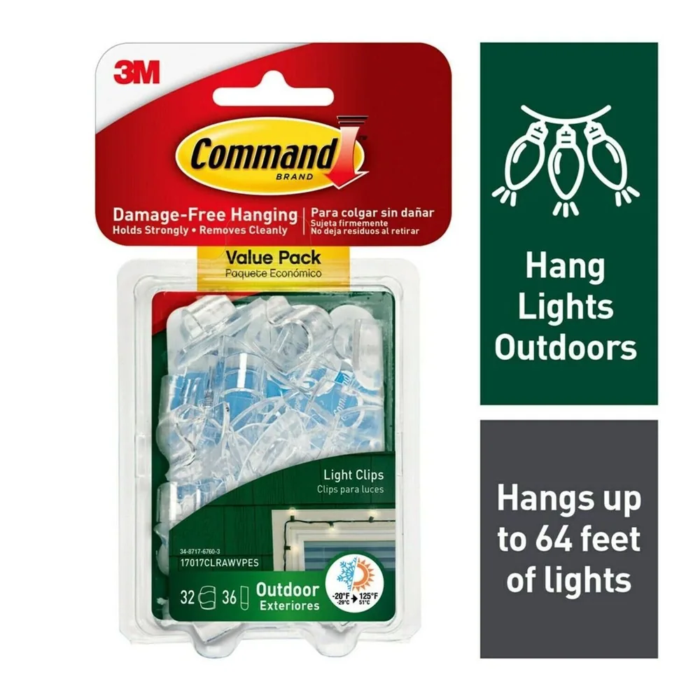 Paquete de Valor Clips de Luz Exterior Command™ 17017CLRAWVPES