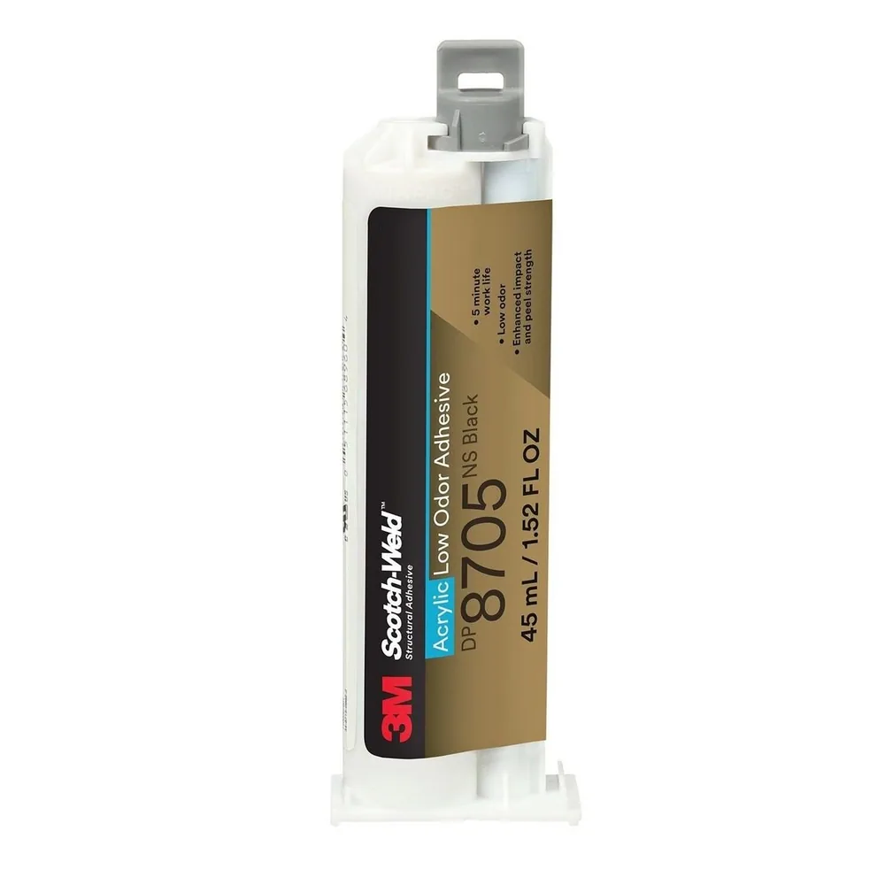 Adhesivo Acrílico Bajo Olor 3M™ Scotch-Weld™ DP8705NS, Negro, 45 mL Duo-Pak