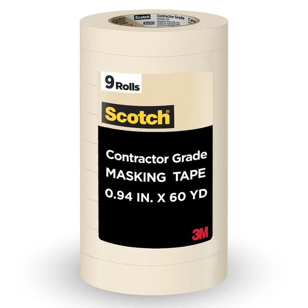 Cinta Scotch® de Enmascarar Grado Contratista 2020-24AP9, 0.94 in x 60.1 yd (24mm x 55m)