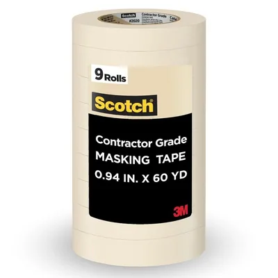 Cinta Scotch® de Enmascarar Grado Contratista 2020-24AP9, 0.94 in x 60.1 yd (24mm x 55m)