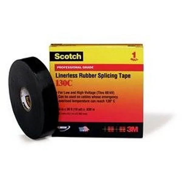 Cinta de Hule para Empalmes Scotch® sin Forro 130C, 1 in x 30 ft, NEGRO