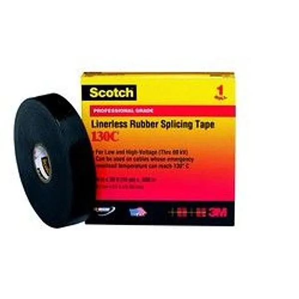 Cinta de Hule para Empalmes Scotch® sin Forro 130C, 2 in x 30 ft, NEGRO