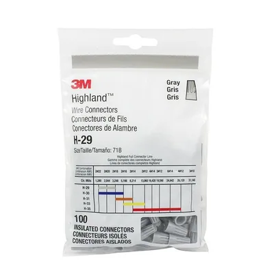3M™ Highland™ Wire Connector H-29-POUCH, 22-16 AWG, Gray UOM 1000 each