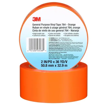 3M™ Cinta de Vinil Uso General 764, Naranja, 2 in x 36 yd, 5 mil