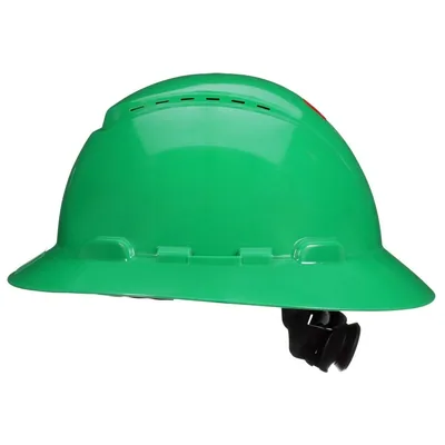 Casco 3M™ Secure Fit™ ala completa H-804SFV-UV, Verde, Ventilado, Suspensión trinquete de difusión de presión de 4 puntos, con UVicator