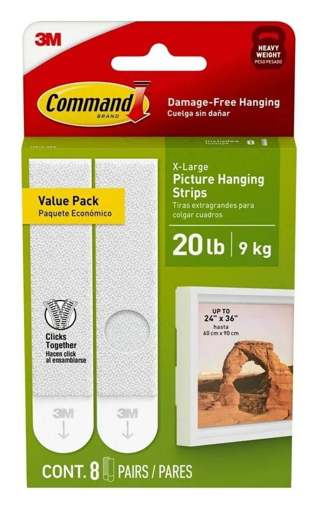 Command™ 20 lb White Picture Hanging Strips 17217-8ES, 8 Pairs / multis of 32