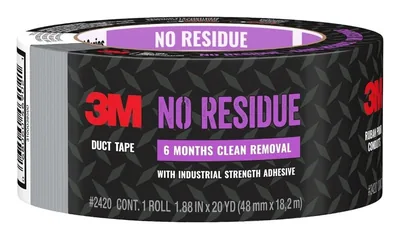 3M™ Cinta Ducto Sin Residuo 2420, 1.88 in x 20 yd (48 mm x 18.2 m)