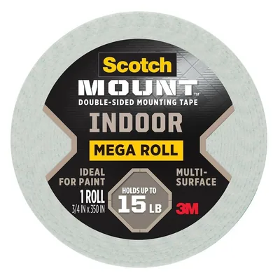 Scotch-Mount™ Indoor Double-Sided Mounting Tape Mega Roll 110H-LONG-DC, 3/4 in x 350 in (1,9 cm x 8,89 m)
