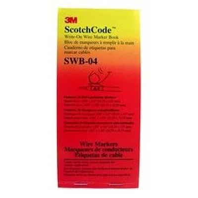 3M™ ScotchCode™ Write-On Wire Marker Book SWB-04, 1 in x 5 in