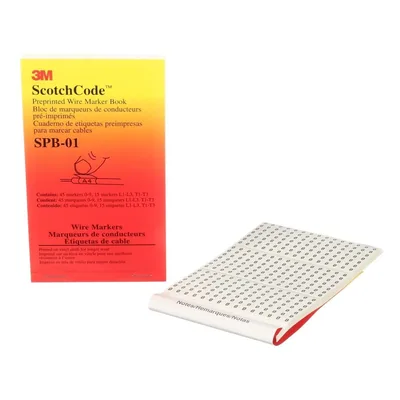 3M™ ScotchCode™ Pre-Printed Wire Marker Book 3M Catalog #: SPB-01 BKN, Order Increment: 1 Each