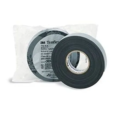 3M™ Temflex™ Rubber Splicing Tape 2155, 1-1/2 in x 22 ft, Black