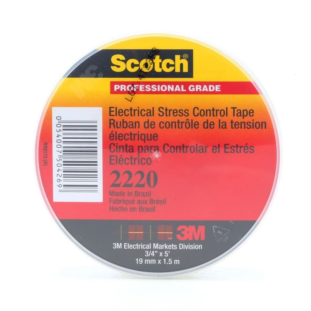 Cinta Scotch® de Control de Esfuerzo Eléctrico 2220, 3/4 in x 5 ft, Gris